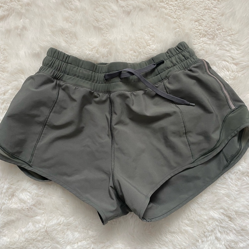green workout shorts